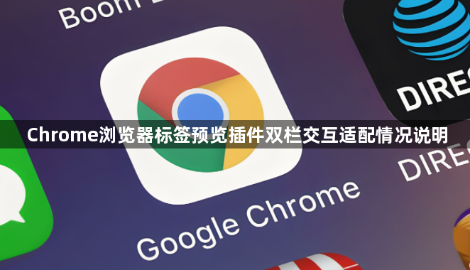 Chrome浏览器标签预览插件双栏交互适配情况说明1