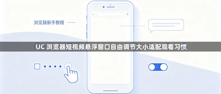 UC 浏览器短视频悬浮窗口自由调节大小适配观看习惯1