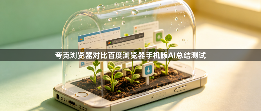 夸克浏览器对比百度浏览器手机版AI总结测试1