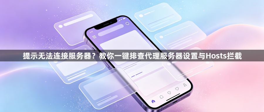 提示无法连接服务器？教你一键排查代理服务器设置与Hosts拦截1
