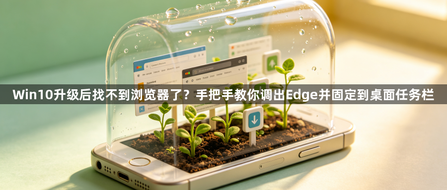 Win10升级后找不到浏览器了？手把手教你调出Edge并固定到桌面任务栏1